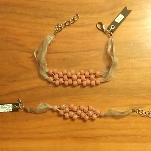 Handmade Japanese Organza Satin weave and Glass beaded Necklace set Mine Designs